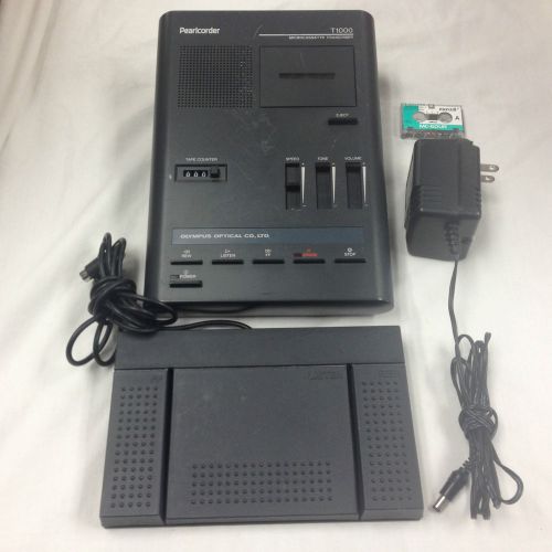 Olympus Pearlcorder T1000 Transcriber Microcassette Desktop Dictation Recorder