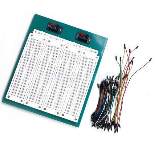 2860 tie points solderless pcb breadboard w/ switch +65pcs jumper wire cable for sale