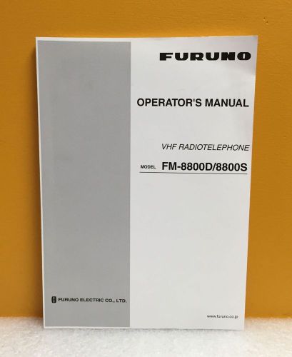 Furuno 0ME-56420-G VHF Radiotelephone FM-8800D / 8800S Operator&#039;s Manual, New