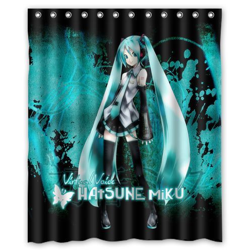 Best Quality Hatsune Miku Shower Curtain available 4 Size