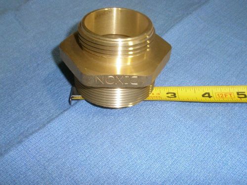 Dmh2015f brass hex nipple fire hose adapter 2&#034; npt x 1-1/2&#034; nst double male for sale