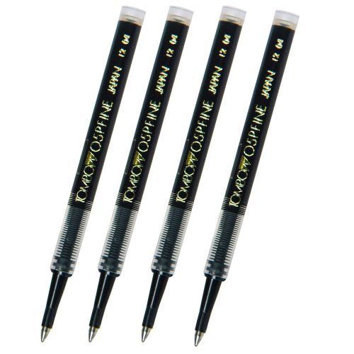 Pack of 4 Tombow Rollerball Refills, Black 0.5mm Fine Point, 55695 O5P