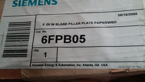 Siemens 6FPB05 5 .00 IN BLANK FILLER PLATE
