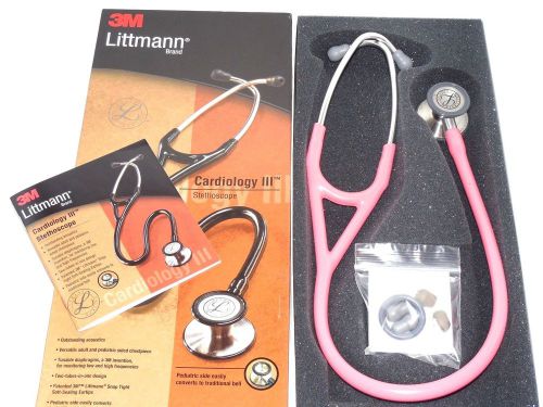 3m littmann cardiology iii stethoscope coral 27&#034; littman # 3148 for sale