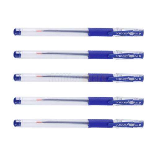 5 pcs 0.5mm gel rollerball pens blue ink office stationery for sale