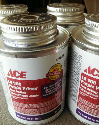 Ace purple primer for pvc...four 8 ounce cans for sale