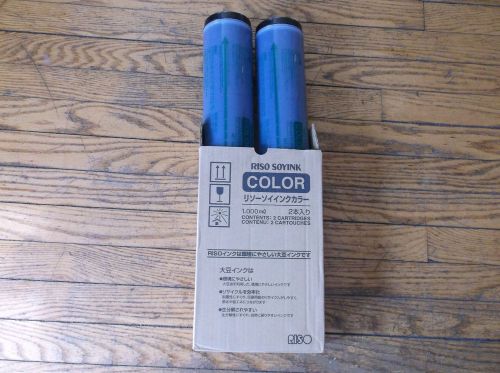 2 GENUINE Riso S4395 FEDERAL BLUE Duplicator Ink FR GR2750 GR3750 RN RP3700
