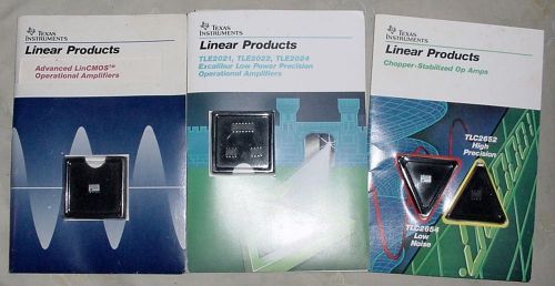 NOS Three Texas Instruments IC Chopper-Stabilized Op Amp sample packets wt data