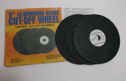 Cut-off wheel 6&#034; aluminum oxide arbor dia 5/8&#034; wheel diameter 6&#034; (3) pack for sale