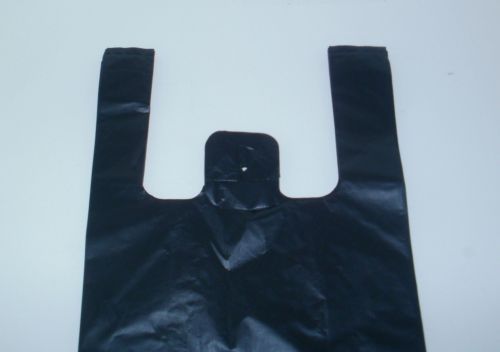 SMALL BLACK PLASTIC DISPOSABLES GROCERY STYLE SHOPPING 1000 BAGS NEW