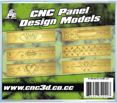 3D CNC PANEL DESIGN RELIEF MODELS in STL DXF EPS format - NEW &amp; Sealed CD-Rom -