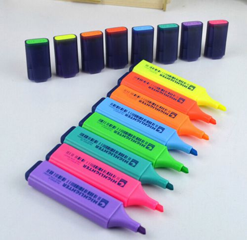 Assorted highlighter marker pen quick-drying  label color marker purple for sale