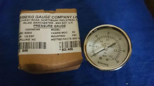 Budenberg gauge en-837 type ss316 size 63 mm pressure gauge range: 0 - 4.2 bar for sale