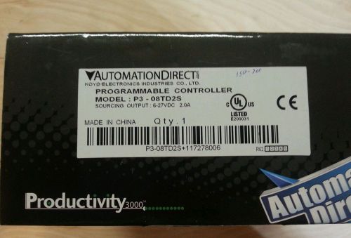 AUTOMATION DIRECT P3-08TD2S PROGRAMMABLE CONTROLLER *NEW IN A BOX*