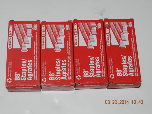 B8 1/4&#034; Staples 25 boxes of 5000 Stanley  CHISEL POINT