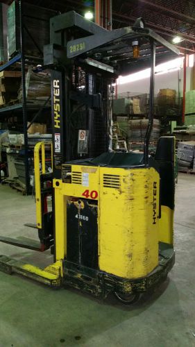 HYSTER FORKLIFT ELECTRIC STAND UP N40XMDR2 NARROW AISLE 36V TRUCK W/BATTERY