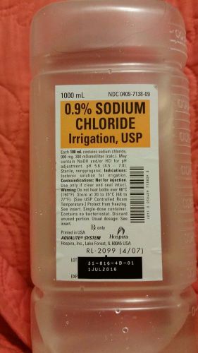 .0.9% Sodium Chloride Irrigation 1 case 12, 1000 ml bottles