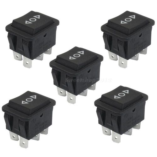 5 pcs 6 Pin DPDT Black Button On/Off/On Rocker Switch AC 250V/10A 125V/15A SWTG