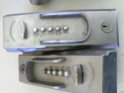 3 used UNICAN pushbutton entry pads w/keys and wrench,1 entry lockset,no key