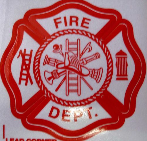 FIRE DEPT  8&#034; 3M  RED WHITE DECAL STICKER
