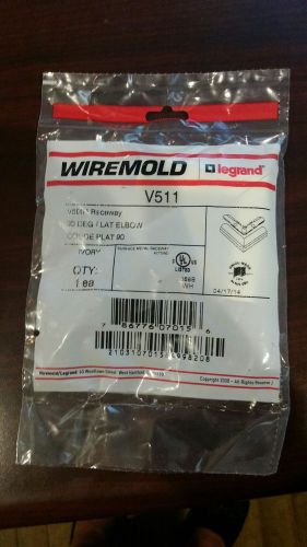 Wiremold V511 Raceway 90° Flat Elbow, Steel, Ivory, 500 Series