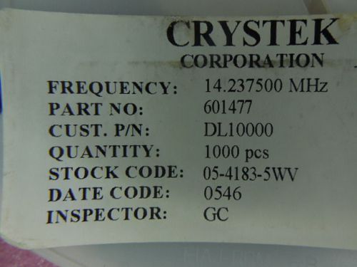 3000 PCS CRYSTEK 601477-14.237500MHZ