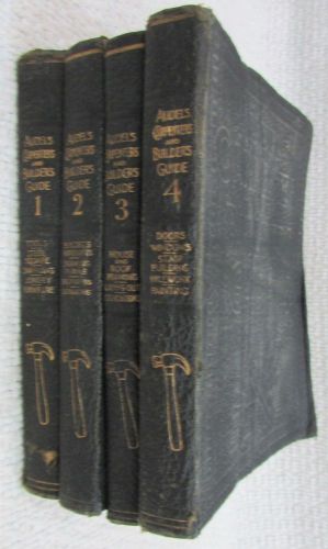 Old 1939 Audels Carpenters Builders Guide Complete 4 Vol Set Leather FREE S/H