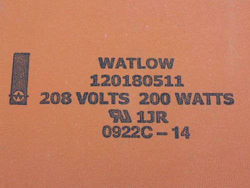 Flexible Silicone Rubber Heater 12&#034; x 18&#034; 208 Volts 200 Watts - Watlow 120180511
