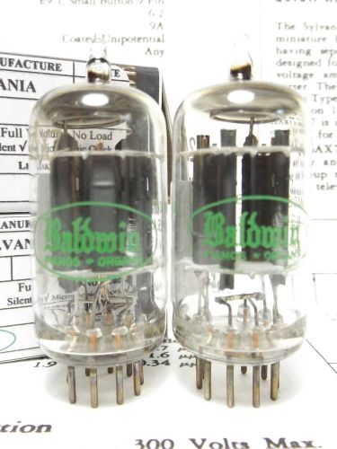 2-12ax7 sylvania/baldwin  reference + grade stong testing vintage vacuum tubes for sale