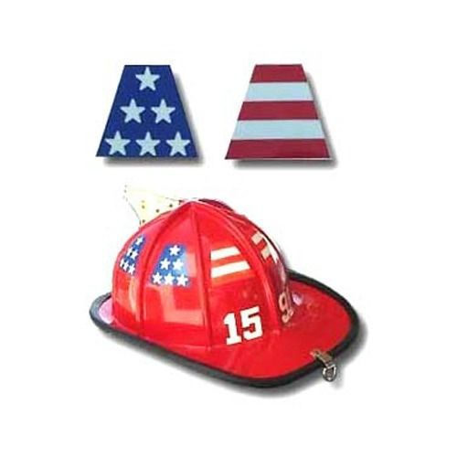 Fire Helmet decals USA Flag Set, 6-Part-ORIGINAL 2-Layer Hand Cut