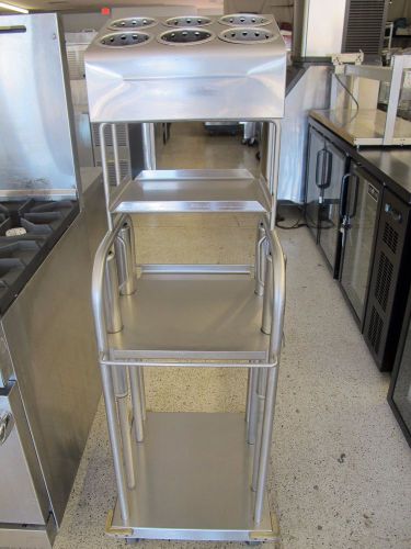 STAINLESS STEEL SILVERWARE AND PLATE STORAGE CART