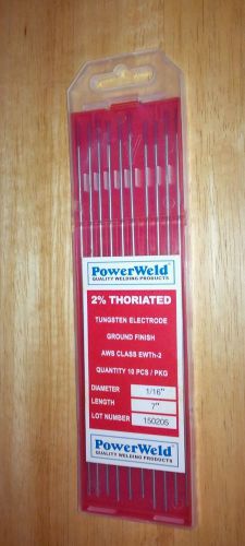 2% thoriated red tig tungsten electrode 1/16x7&#034; 10pcs  (U.S. Seller)