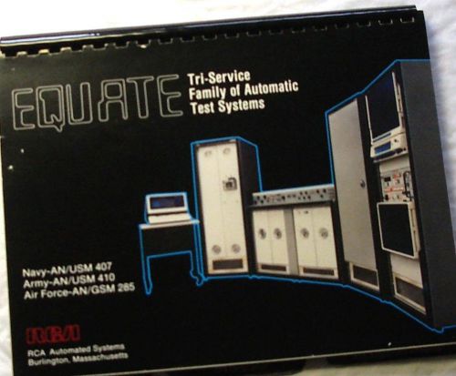 RCA Equate Advertising  Booklet 1970&#039;s Test Equipment for the Armed Forces.
