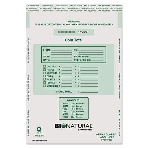 Mmf 2310421bio20 coin tote, 50 lbs., 12 x 1/8 x 21, 6.5 mil, clear, 50/pk for sale