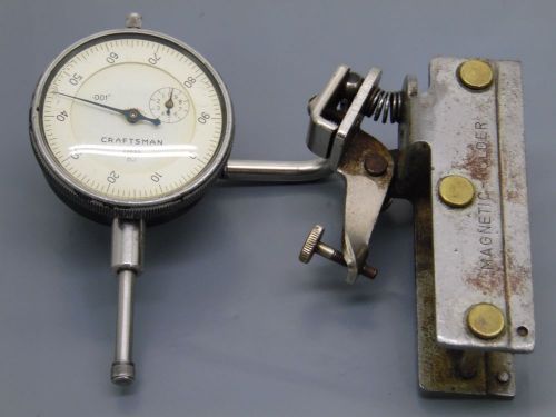 Vintage Craftsman 38683 dial indicator w/ #3872 Magnetic Holder  Magnetic  Base
