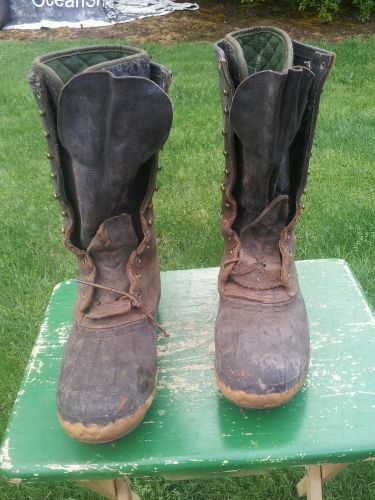 14 1/2&#034; Tall Logging Calk Boots Size 12
