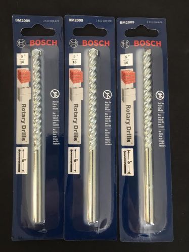 Bosch bm2009 5/16&#034; fast spiral carbide mason bits rotary drills lot of 3 for sale