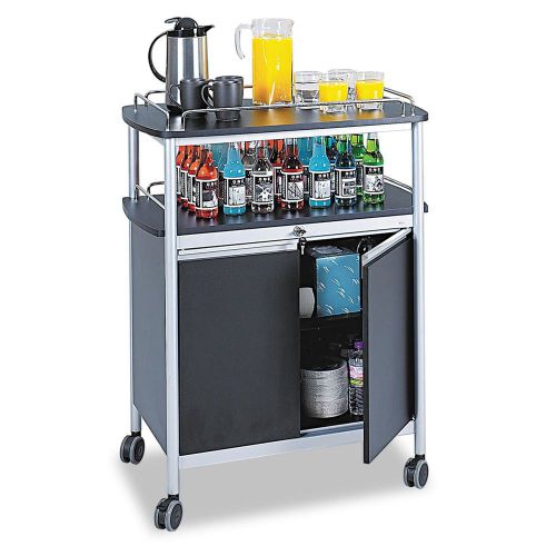 Mobile Beverage Cart, Black Restaurant Cater Bar Event Office AB745741