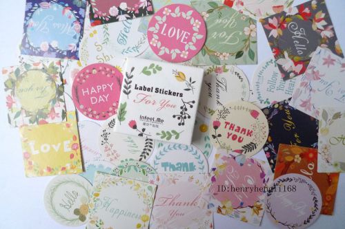 1 box 38 PCS garden decoration album envelope seal diary calendar label stickers
