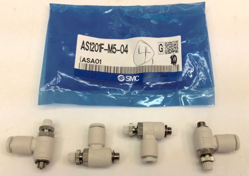 SMC AS1201F-M5-04 M5X.8 SPEED/FLOW CONTROL ELBOW 4MM TUBE (SET OF 4) NEW IN PKG