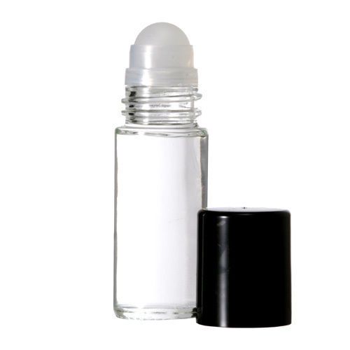 30ml roll on bottles plain clear glass with housing roller ball &amp; black cap for sale