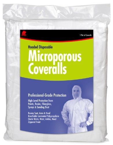 Buffalo Industries (68254) Hooded Microporous Disposable Coverall - Size Large
