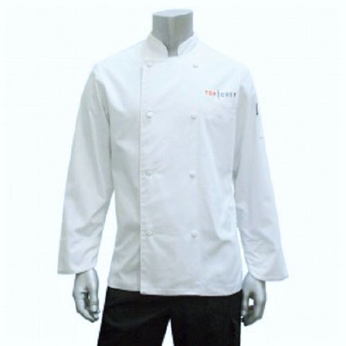New Chef Fashion &#034;Top Chef&#034; Embroidered Logo Jacket White Unisex Size XL