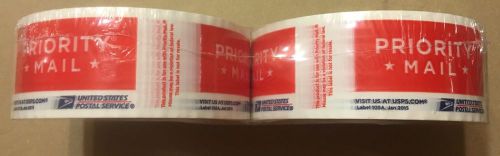 2 Sealed Rolls Priority Mail Tape (TWO ROLLS IN ORIGINAL SLEEVE) In Plastic