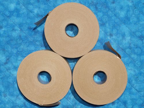 3 rolls 70mm x 450 ft reinforced gummed kraft paper tape central brand grade 233 for sale