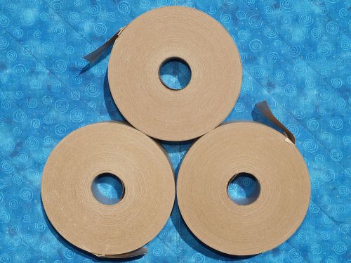 3 Rolls 70mm x 450 FT Reinforced Gummed Kraft Paper Tape Central Brand Grade 233