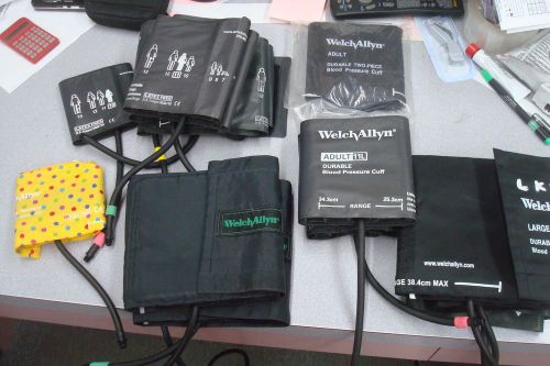 WELCH ALLYN BLOOD PRESSURE CUFFS LARGE LOT OF  14 CUFFS~VARIOUS SIZES