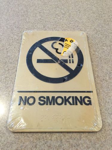 No Smoking Sign with Tactile Graphic, ADA Sign, Molded Plastic