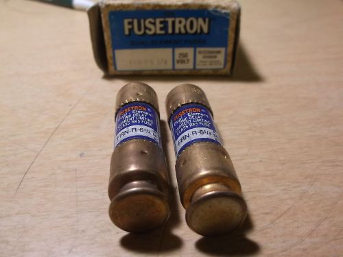 New fusetron frn-r-6-1/4 6-1/4a time delay fuses, lot of 2 *free shipping* for sale