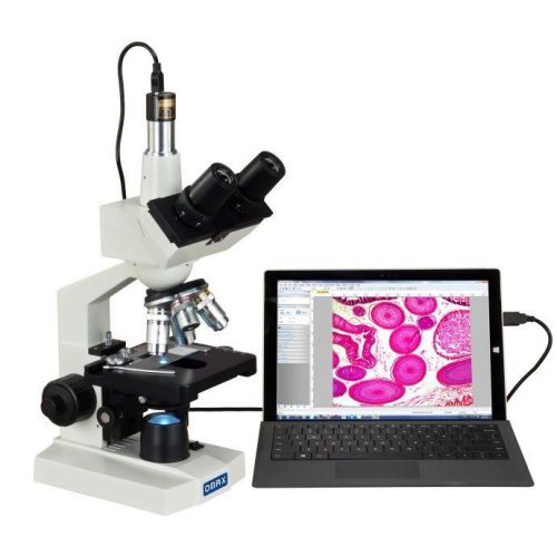 Omax 40x-2500x led digital lab compound trinocular microscope with 1.3mp camera for sale
